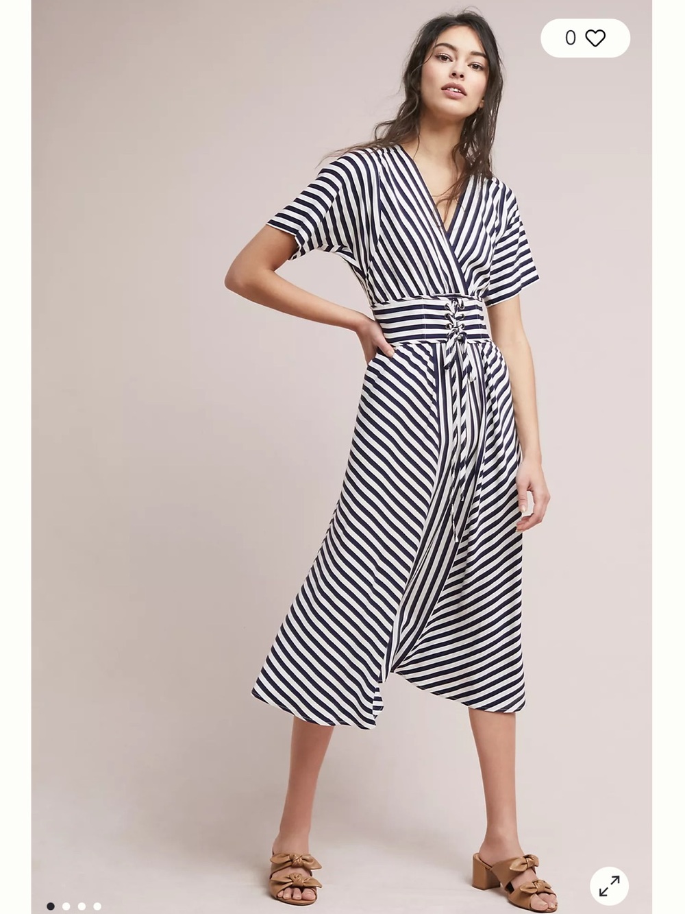 Plenty by Tracy Reese Navy White Striped corset midi Dress women XSP avant-garde